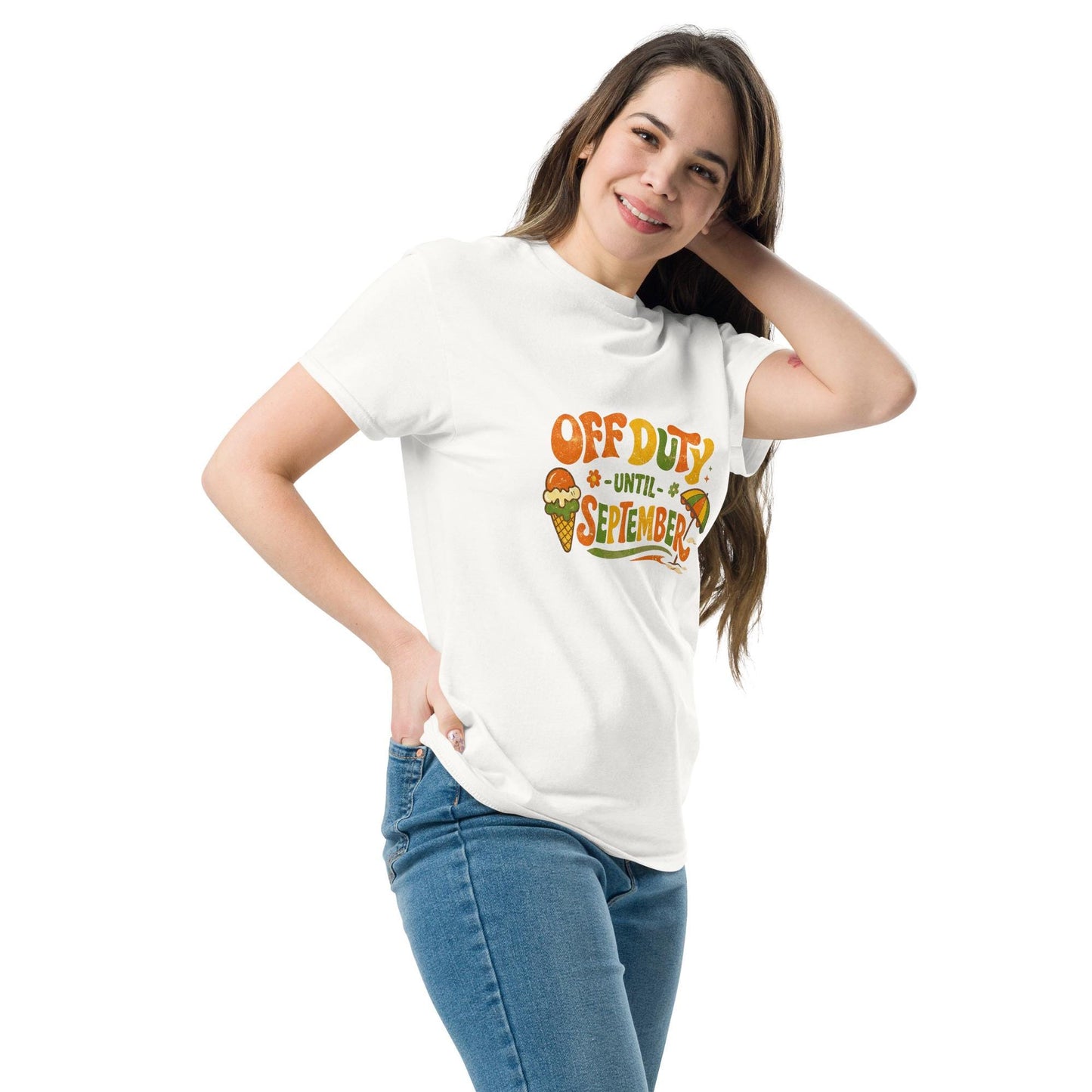 Retro Teacher Off Duty Until September Shirt, 70s Style Summer Break Tee