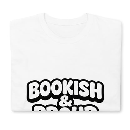Bookish Proud T-Shirt, Bold Bubble Font Book Lover Tee, Reading Enthusiast Shirt