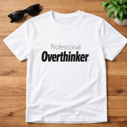 Professional Overthinker T-Shirt, Relatable Introvert, Mental Health Awareness Tee, Blur Effect Top