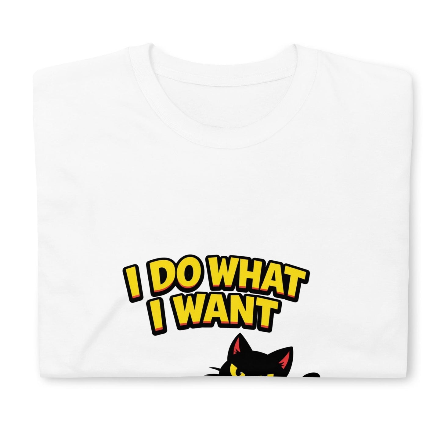 I Do What I Want Black Cat T-Shirt – Mischievous Kitty Pet Owner Humor Tee