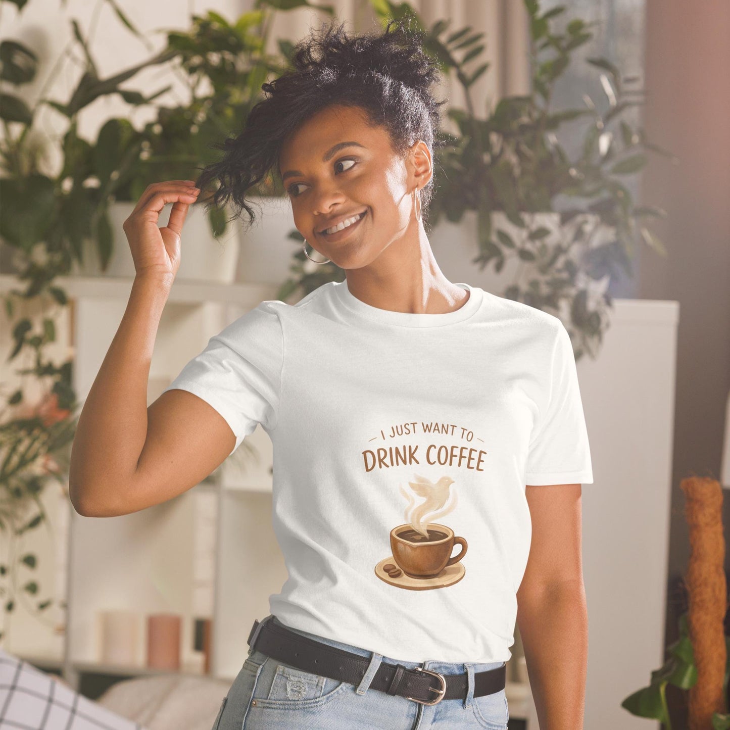 Coffee Bird Watching Shirt, Bird Lover Tee, Cozy Morning Drink
