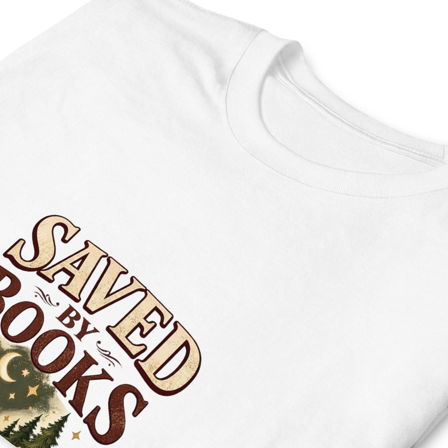 Saved By Books Shirt, Cozy Book Lover Tee, Dark Academia Forest Graphic Tshirt