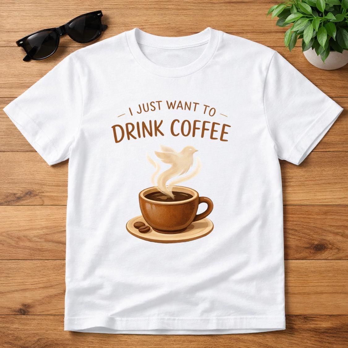 Coffee Bird Watching Shirt, Bird Lover Tee, Cozy Morning Drink