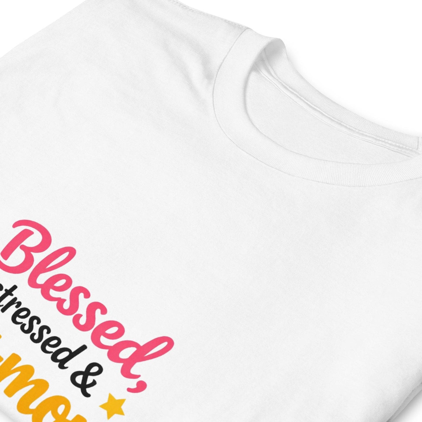Blessed Stressed Dog Mom Obsessed T-Shirt – Puppy Illustration Dog Lover Apparel